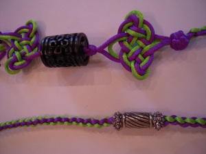 Purple Lime Green necklae close up